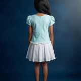 Aqua mesh frock girls