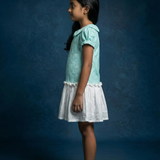 Aqua mesh frock girls