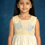 Yellow and white lace butterfly frock