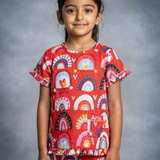 Red rainbows Pajama set girls