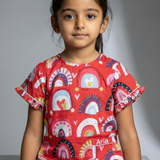 Red rainbows Pajama set girls