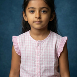 Girls pink white checks flannel Pajamas