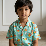 Planes & Clouds Printed Cotton Night suit set