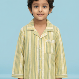 Yellow striped unisex pajamas