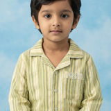 Yellow striped unisex pajamas