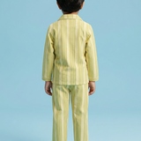 Yellow striped unisex pajamas