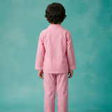 Pink striped unisex pajamas