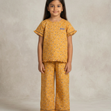 Mustard twill girls pajamas