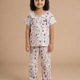 Black multi floral girls pajamas