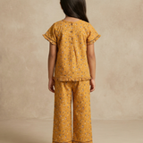 Mustard twill girls pajamas