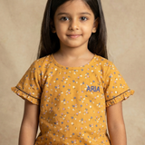 Mustard twill girls pajamas