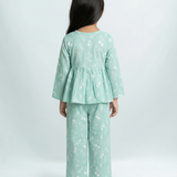Green gauze girls pajamas