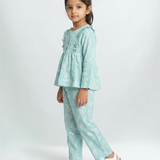 Green gauze girls pajamas