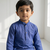 Royal blue boys lurex kurta set
