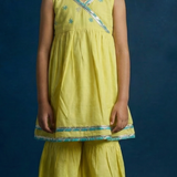 Lime green kurta sharara set