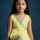 Lime green kurta sharara set