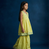 Lime green kurta sharara set