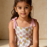 Rayon sun top with pink shorts