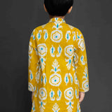 Mustard Pineapple Printed Boys Kurta with Pant
