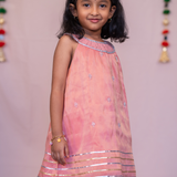 Peach shimmer sharara set