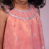 Peach shimmer sharara set