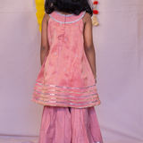 Peach shimmer sharara set