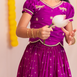 Purple dragonfly lehenga set