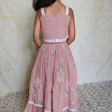 Pink chanderi butterfly lehenga set