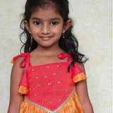 Orange and red girls sharara set