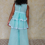 Pastel blue girls plazzo set