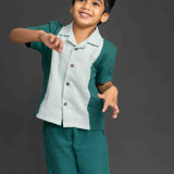 Shades Of Green Boys Gauze Coord Set