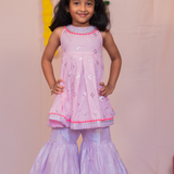 Pink mirror girls sharara set