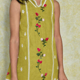 Green chanderi girls sharara set