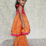 Orange and red girls sharara set
