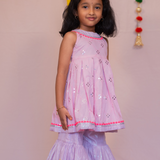 Pink mirror girls sharara set