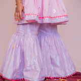 Pink mirror girls sharara set