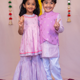 Purple mirror boys bandhgala set