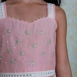 Pink chanderi butterfly lehenga set