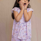 Lilac Horses Printed Night Suit for Girls