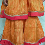 Orange and red girls sharara set