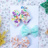 Orange, Blue and Violet set of 3 Bows