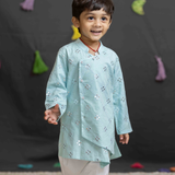 Blue mirror boys kurta set