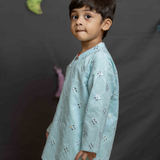 Blue mirror boys kurta set