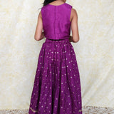 Purple silk girls lehenga set