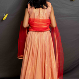 Peach shimmer garden lehenga set