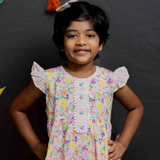 Multi floral soft cotton frock