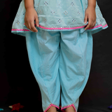 Blue mirror girls kurta and salwar set