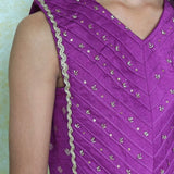Purple silk girls lehenga set