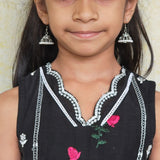 Black chanderi girls sharara set