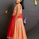 Peach shimmer garden lehenga set